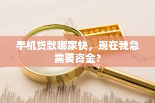 手机贷款哪家快，现在我急需要资金？