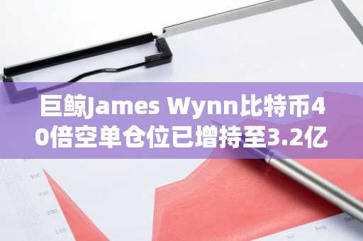 巨鲸James Wynn比特币40倍空单仓位已增持至3.2亿美元，目前浮盈127万美元