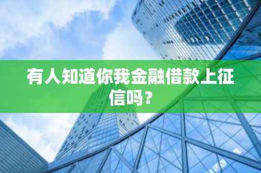 有人知道你我金融借款上征信吗？