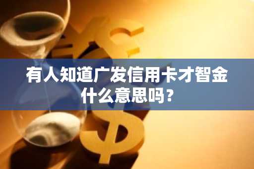 有人知道广发信用卡才智金什么意思吗？