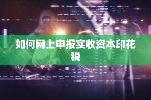 如何网上申报实收资本印花税
