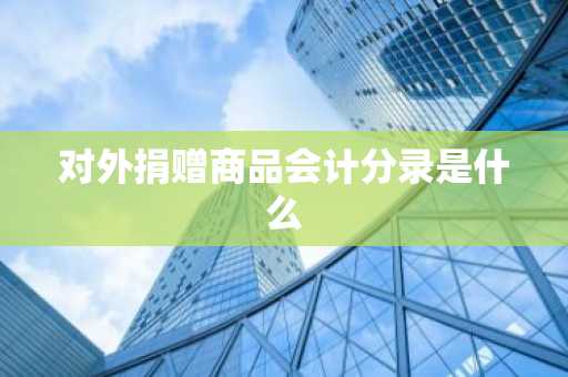 对外捐赠商品会计分录是什么
