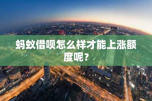 蚂蚁借呗怎么样才能上涨额度呢？