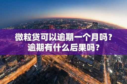 微粒贷可以逾期一个月吗？逾期有什么后果吗？