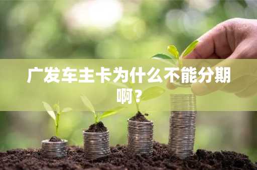 广发车主卡为什么不能分期啊？