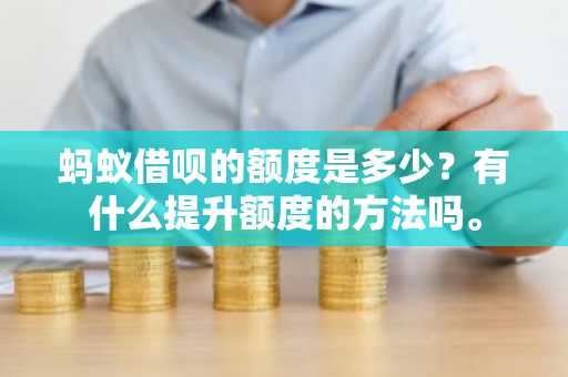 蚂蚁借呗的额度是多少？有什么提升额度的方法吗。