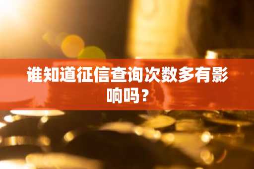 谁知道征信查询次数多有影响吗？
