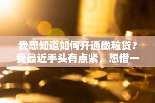 我想知道如何开通微粒贷？我最近手头有点紧，想借一点钱。