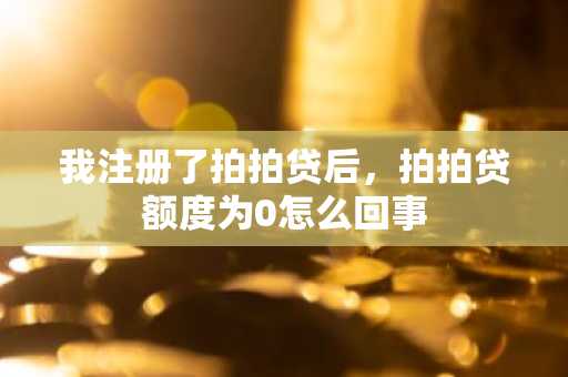 我注册了拍拍贷后，拍拍贷额度为0怎么回事