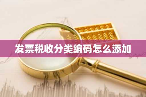 发票税收分类编码怎么添加