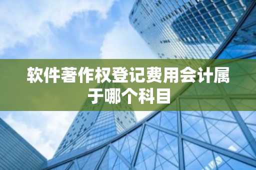 软件著作权登记费用会计属于哪个科目