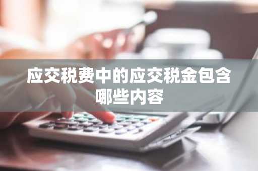 应交税费中的应交税金包含哪些内容