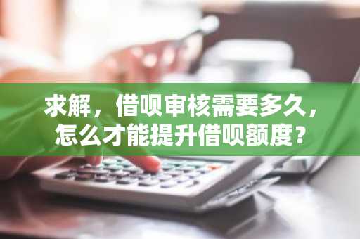 求解，借呗审核需要多久，怎么才能提升借呗额度？