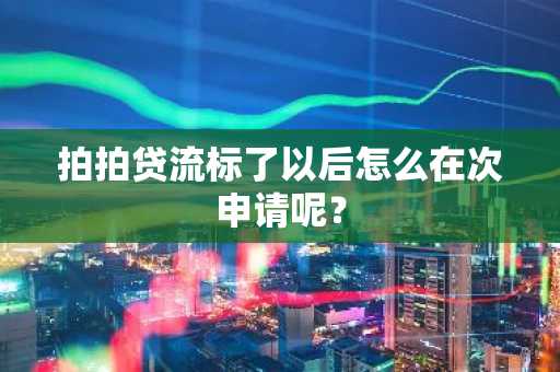 拍拍贷流标了以后怎么在次申请呢？