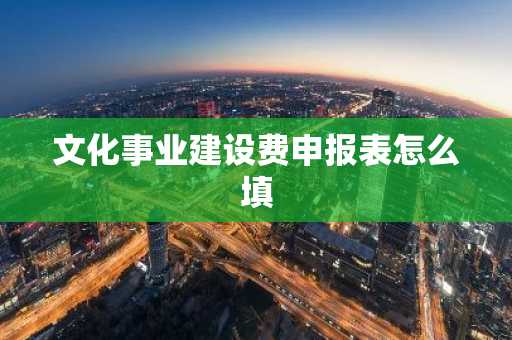 文化事业建设费申报表怎么填