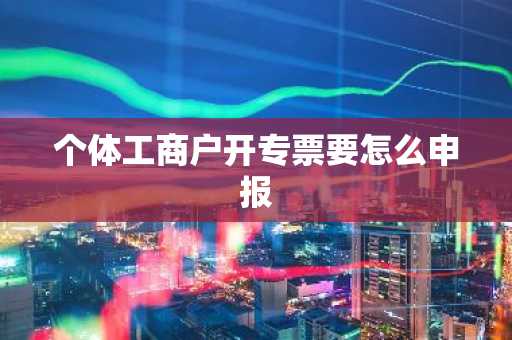 个体工商户开专票要怎么申报