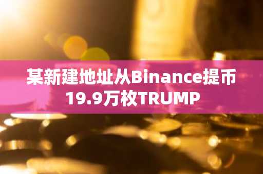 某新建地址从Binance提币19.9万枚TRUMP