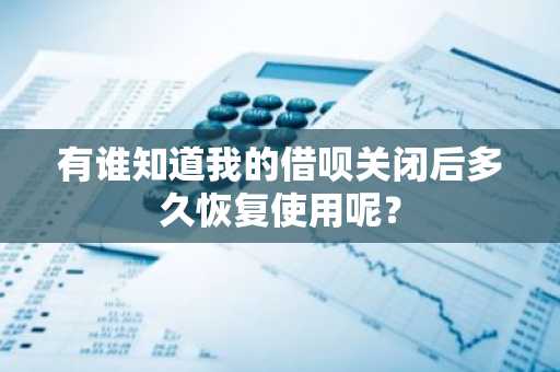 有谁知道我的借呗关闭后多久恢复使用呢？