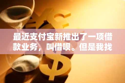 最近支付宝新推出了一项借款业务，叫借呗。但是我找不到。我想知道怎么找到借呗？