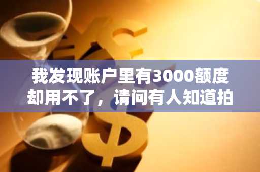 我发现账户里有3000额度却用不了，请问有人知道拍拍贷有额度为什么不能借款吗？