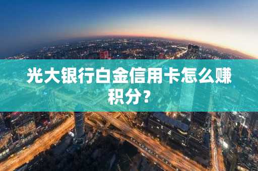 光大银行白金信用卡怎么赚积分？