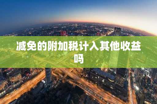 减免的附加税计入其他收益吗