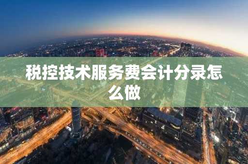 税控技术服务费会计分录怎么做