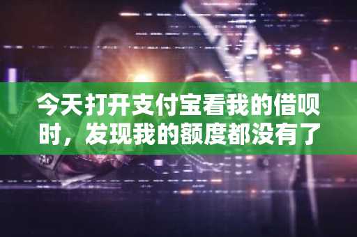 今天打开支付宝看我的借呗时，发现我的额度都没有了，这是怎么回事？
