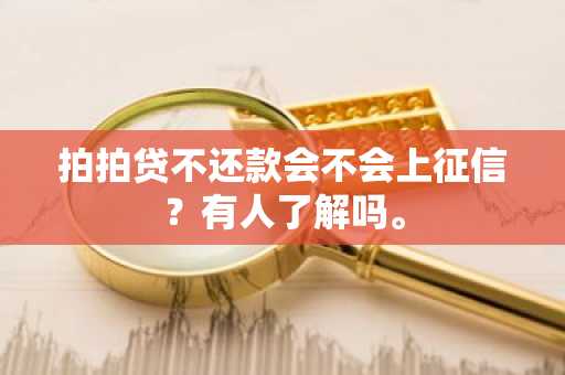 拍拍贷不还款会不会上征信？有人了解吗。