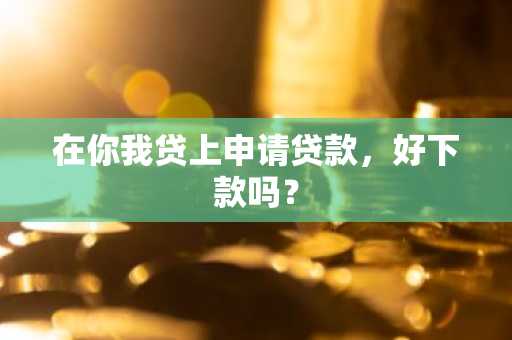在你我贷上申请贷款，好下款吗？