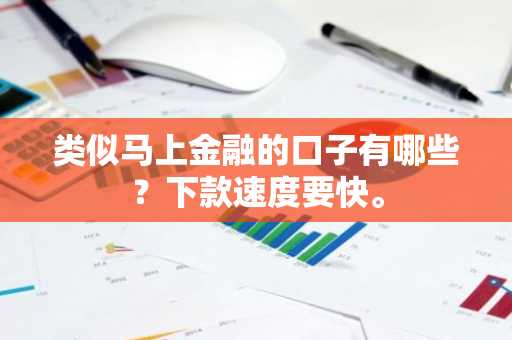 类似马上金融的口子有哪些？下款速度要快。