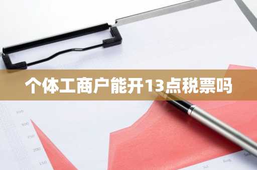 个体工商户能开13点税票吗