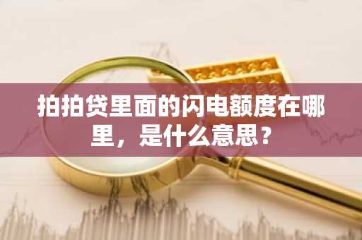 拍拍贷里面的闪电额度在哪里，是什么意思？