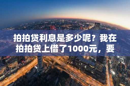 拍拍贷利息是多少呢？我在拍拍贷上借了1000元，要还多少利息呢？