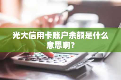 光大信用卡账户余额是什么意思啊？