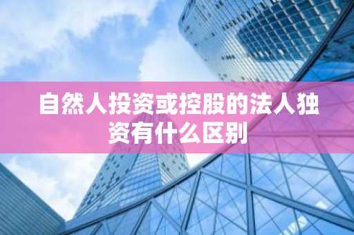 自然人投资或控股的法人独资有什么区别