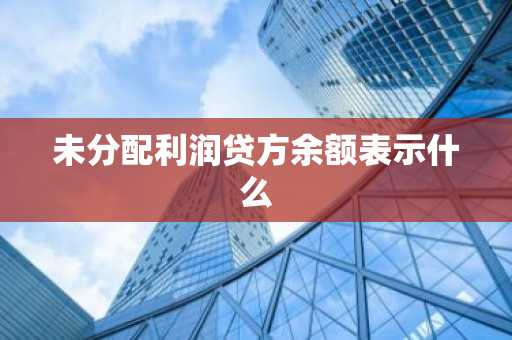 未分配利润贷方余额表示什么