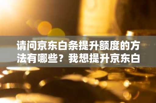 请问京东白条提升额度的方法有哪些？我想提升京东白条额度。