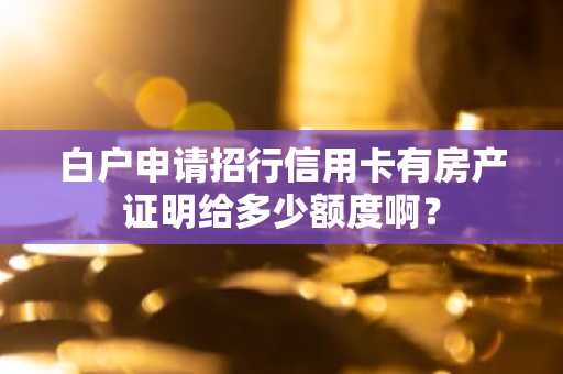 白户申请招行信用卡有房产证明给多少额度啊？