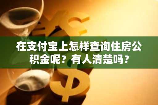 在支付宝上怎样查询住房公积金呢？有人清楚吗？