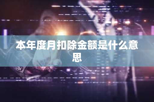 本年度月扣除金额是什么意思