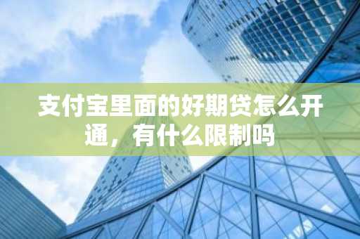支付宝里面的好期贷怎么开通，有什么限制吗