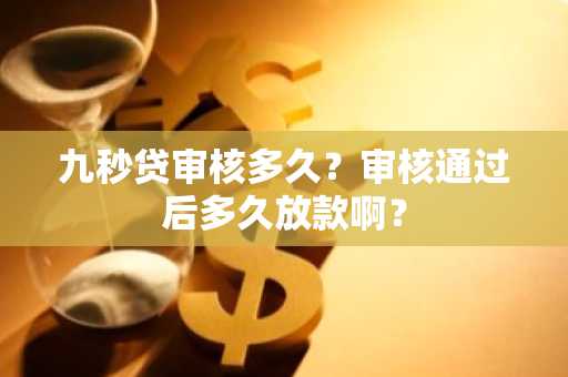 九秒贷审核多久？审核通过后多久放款啊？