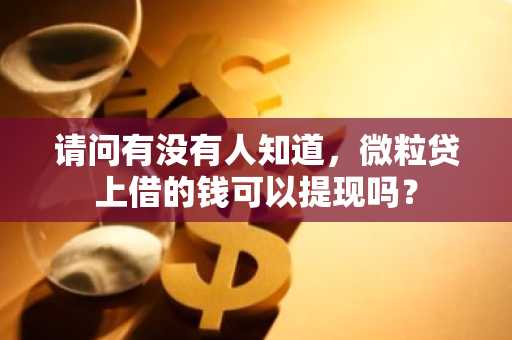 请问有没有人知道，微粒贷上借的钱可以提现吗？