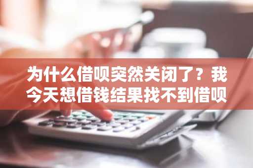 为什么借呗突然关闭了？我今天想借钱结果找不到借呗在哪了。