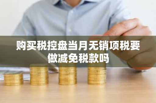 购买税控盘当月无销项税要做减免税款吗