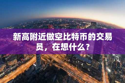 新高附近做空比特币的交易员，在想什么？