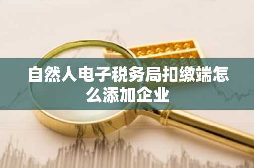 自然人电子税务局扣缴端怎么添加企业
