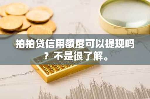拍拍贷信用额度可以提现吗？不是很了解。