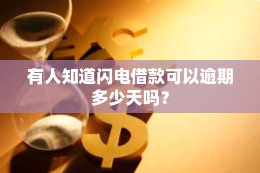 有人知道闪电借款可以逾期多少天吗？